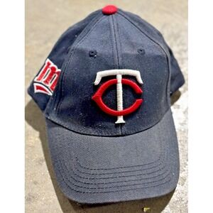 Minnesota Twins MLB TC Logo Strapback Hat Fan Favorite Navy Red Cap